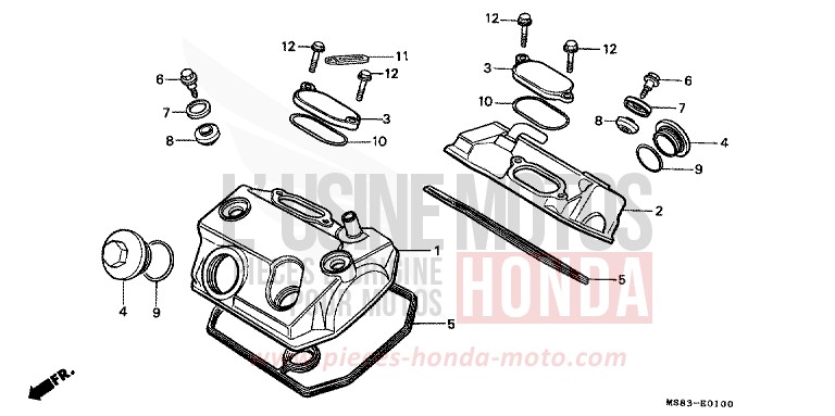 CYLINDER HEAD COVER for Africa Twin SHASTA WHITE (NH138H) from 1988